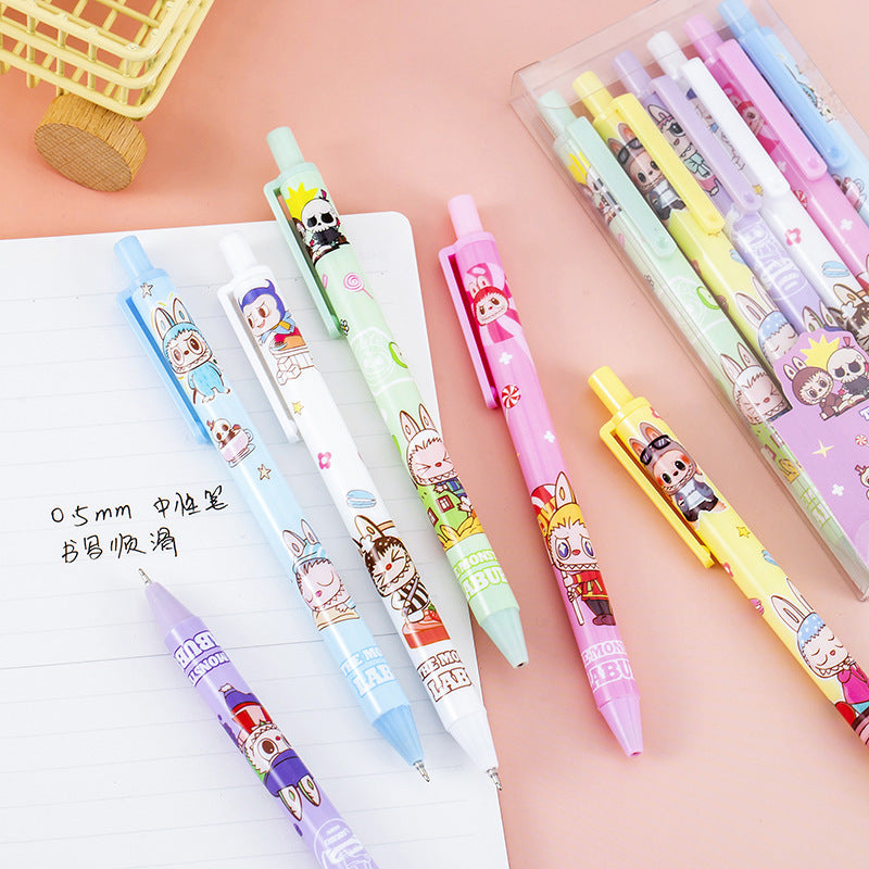 Wholesale Creative 6-pack box of cute black gel pens for girls